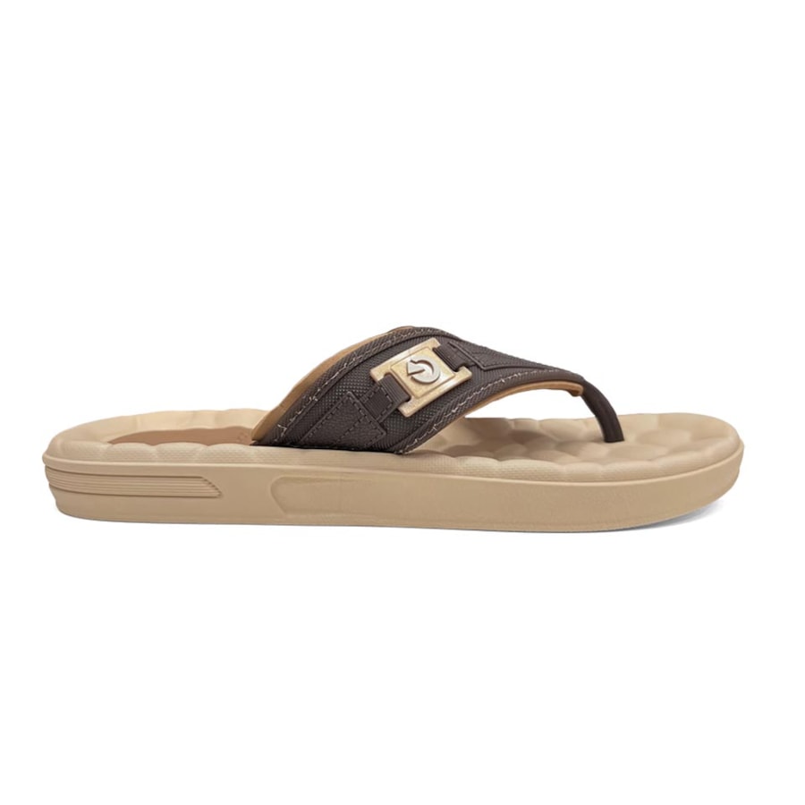 Chinelo Cartago De Dedo Egeu Iii 12287 Bege/Marrom/Castor
