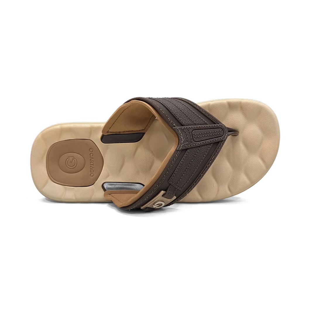 Chinelo Cartago De Dedo Egeu Iii 12287 Bege/Marrom/Castor