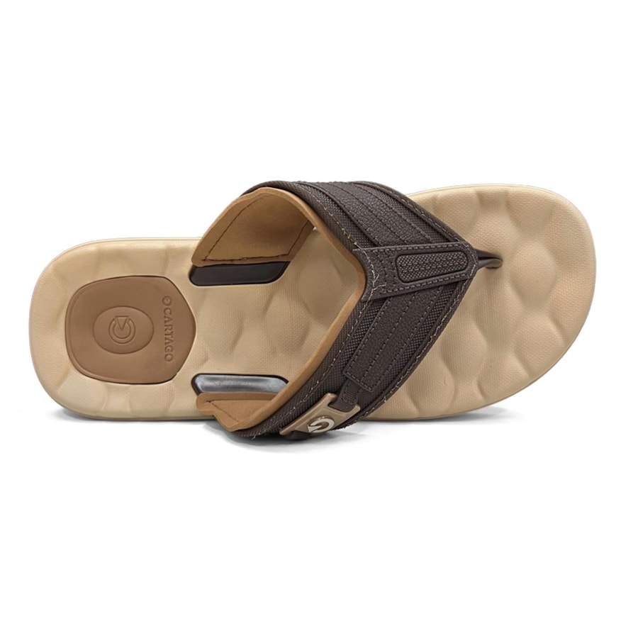 Chinelo Cartago De Dedo Egeu Iii 12287 Bege/Marrom/Castor