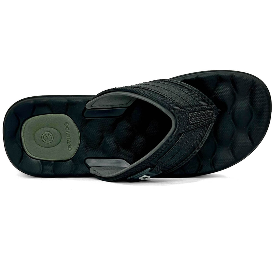 Chinelo Cartago De Dedo Egeu Iii 12287 Preto/Cinza/Verde