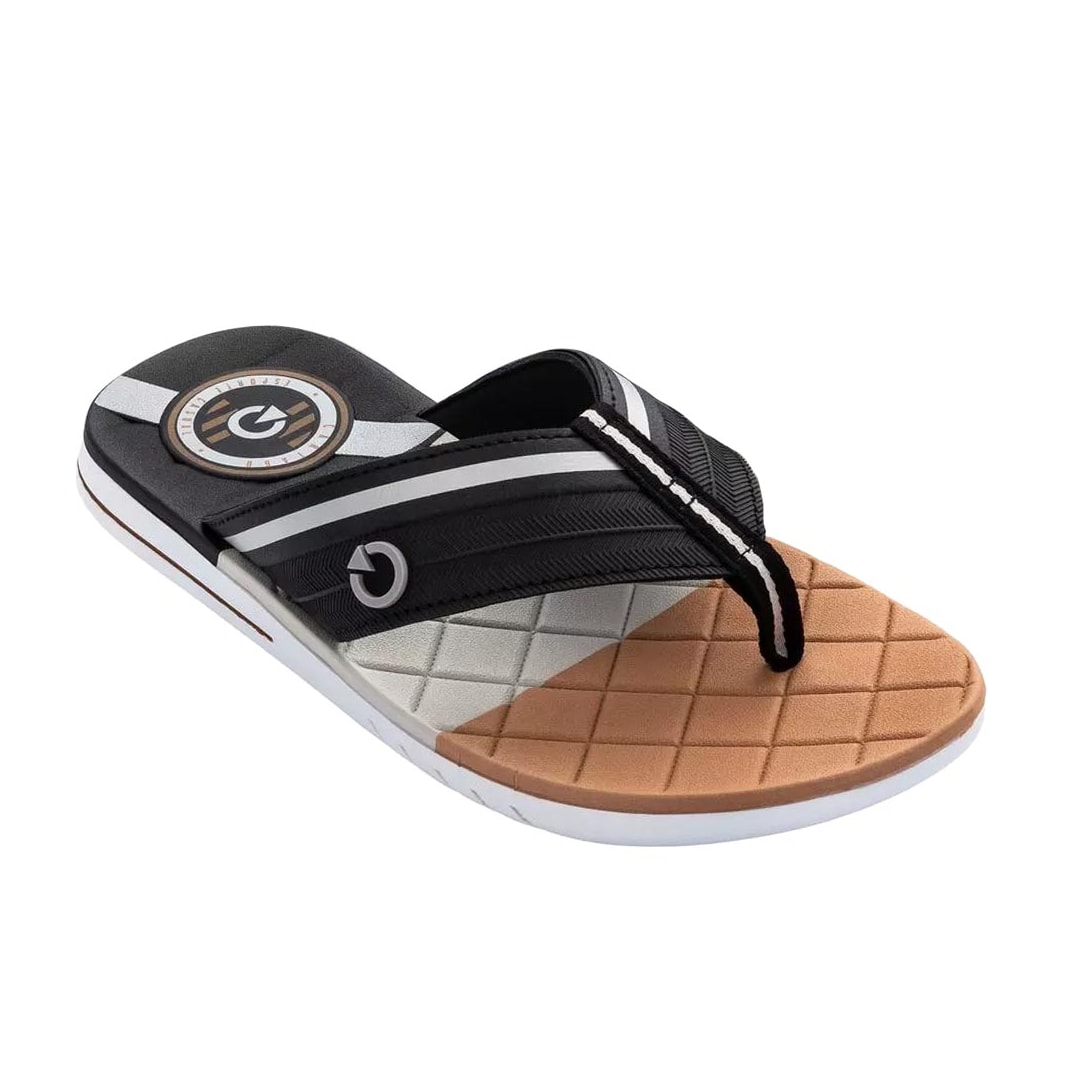 Chinelo Cartago Grendene Sevilha Iv Dedo 11333 Branco/Preto/Marrom