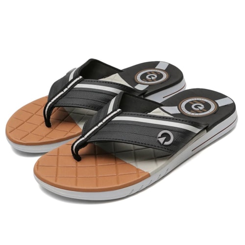 Detalhe - Chinelo Cartago Grendene Sevilha Iv Dedo 11333 Branco/Preto/Marrom