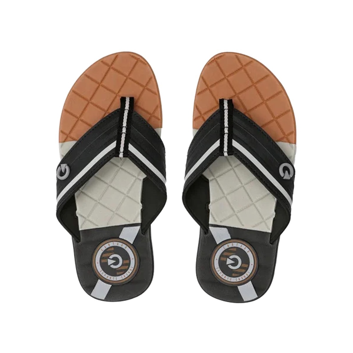 Chinelo Cartago Grendene Sevilha Iv Dedo 11333 Branco/Preto/Marrom Chinelo Cartago Grendene Sevilha Iv Dedo 11333 Branco/Preto/Marrom