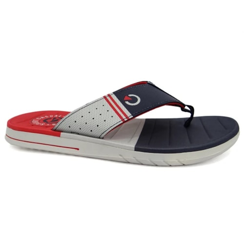 Chinelo Cartago Grendene Sevilha Iv Dedo 11333 Cinza/Azul/Vermelho