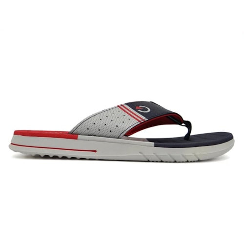 Detalhe - Chinelo Cartago Grendene Sevilha Iv Dedo 11333 Cinza/Azul/Vermelho
