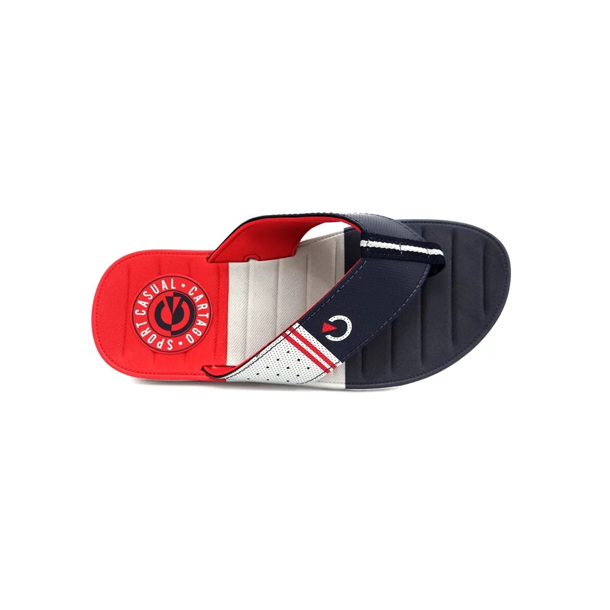 Chinelo Cartago Grendene Sevilha Iv Dedo 11333 Cinza/Azul/Vermelho Chinelo Cartago Grendene Sevilha Iv Dedo 11333 Cinza/Azul/Vermelho