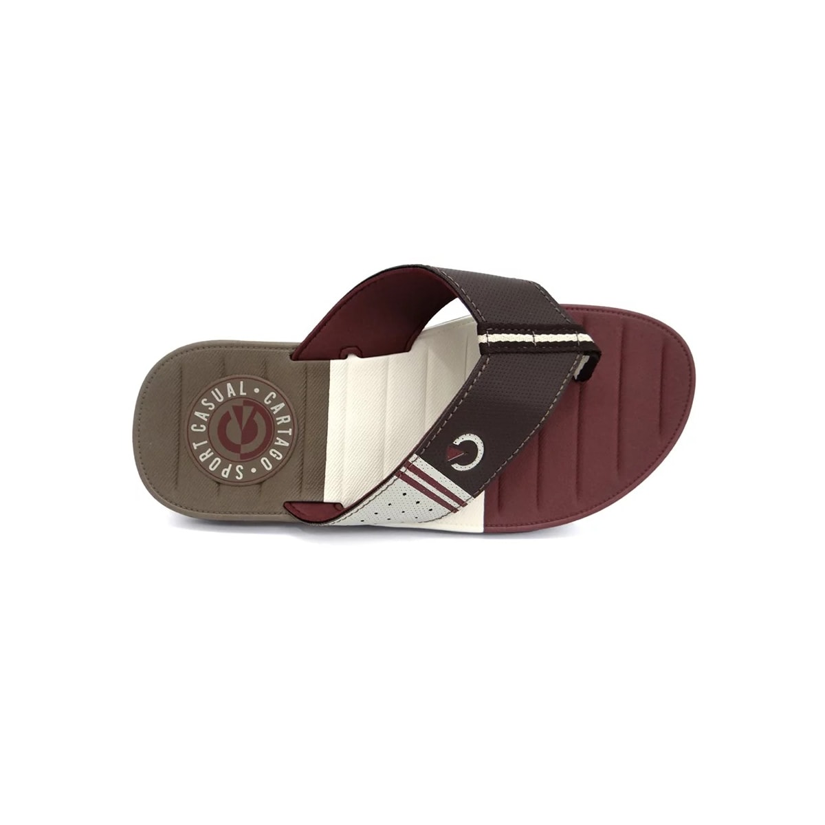 Chinelo Cartago Grendene Sevilha Iv Dedo 11333 Marrom/Bordo/Bege Chinelo Cartago Grendene Sevilha Iv Dedo 11333 Marrom/Bordo/Bege