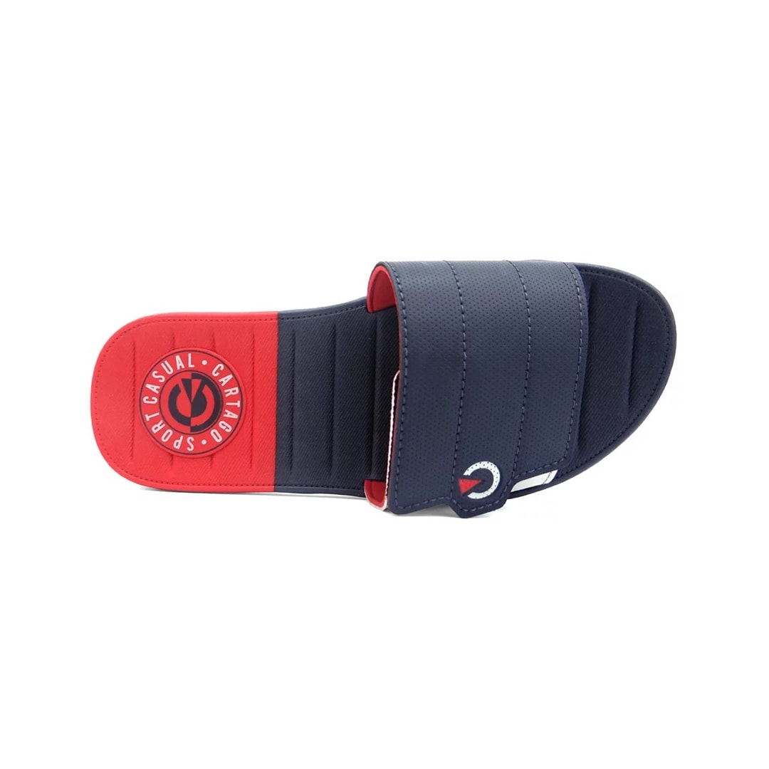 Chinelo Cartago Grendene Sevilha Iv Slide 11334 Cinza/Azul/Vermelho