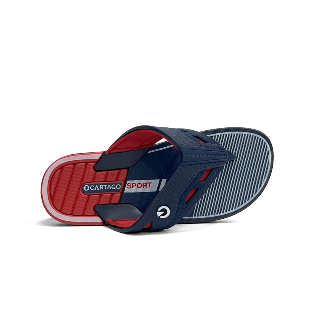 Chinelo Cartago Infantil Dallas Dedo 12216 Azul/Vermelho