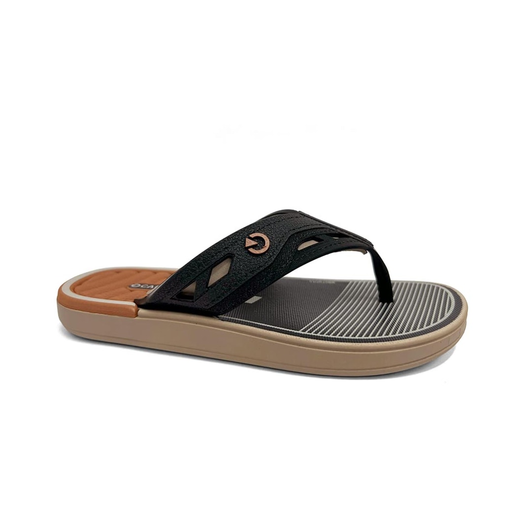 Chinelo Cartago Infantil Dallas Dedo 12216 Bege/Preto/Marrom
