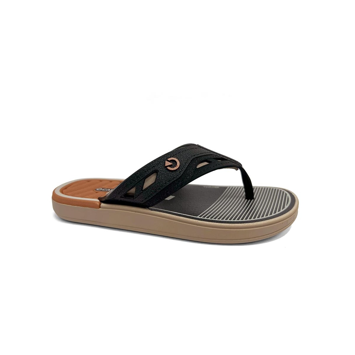 Chinelo Cartago Infantil Dallas Dedo 12216 Bege/Preto/Marrom Chinelo Cartago Infantil Dallas Dedo 12216 Bege/Preto/Marrom