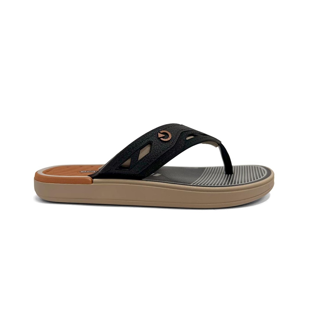 Chinelo Cartago Infantil Dallas Dedo 12216 Bege/Preto/Marrom