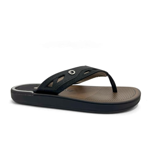 Chinelo Cartago Infantil Dallas Dedo 12216 Preto/Bege