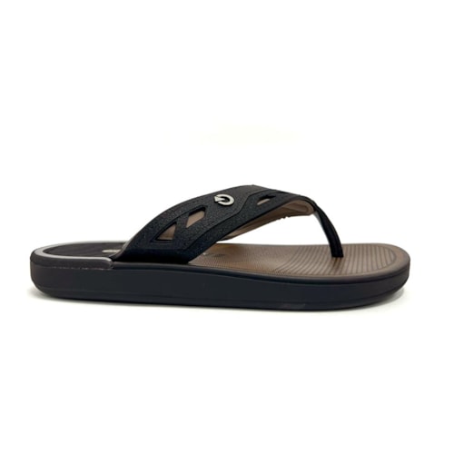 Detalhe - Chinelo Cartago Infantil Dallas Dedo 12216 Preto/Bege