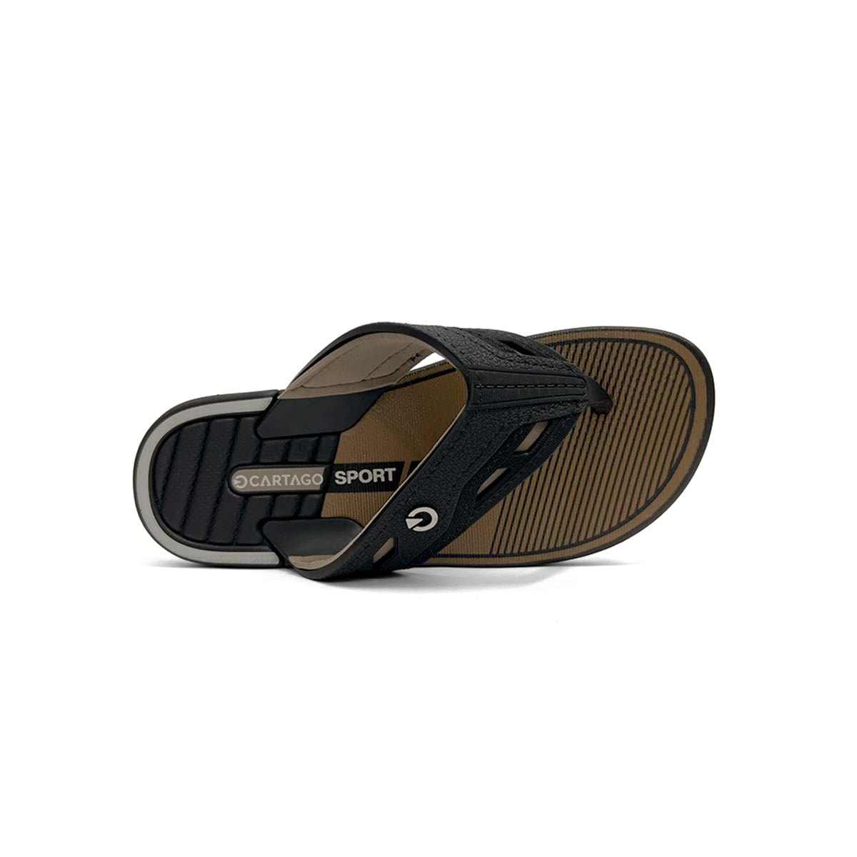 Chinelo Cartago Infantil Dallas Dedo 12216 Preto/Bege