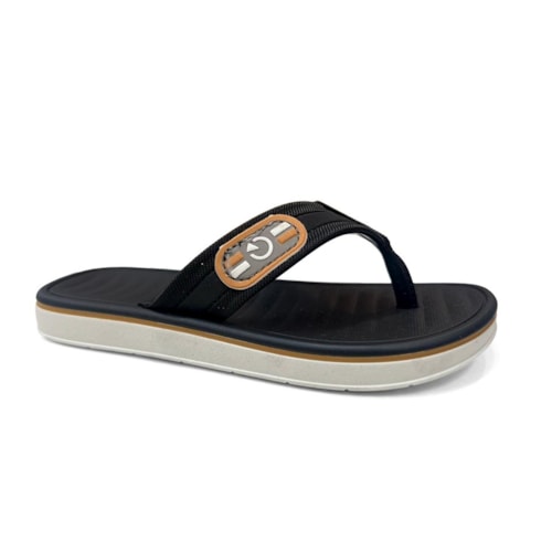 Chinelo Cartago Infantil Paris Ii Dedo 12468 Branco/Preto