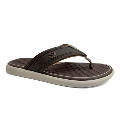 Chinelo Cartago Masculino De Dedo Dubai 12575 Bege