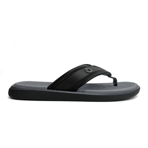 Detalhe - Chinelo Cartago Masculino De Dedo Dubai 12575 Preto/Cinza