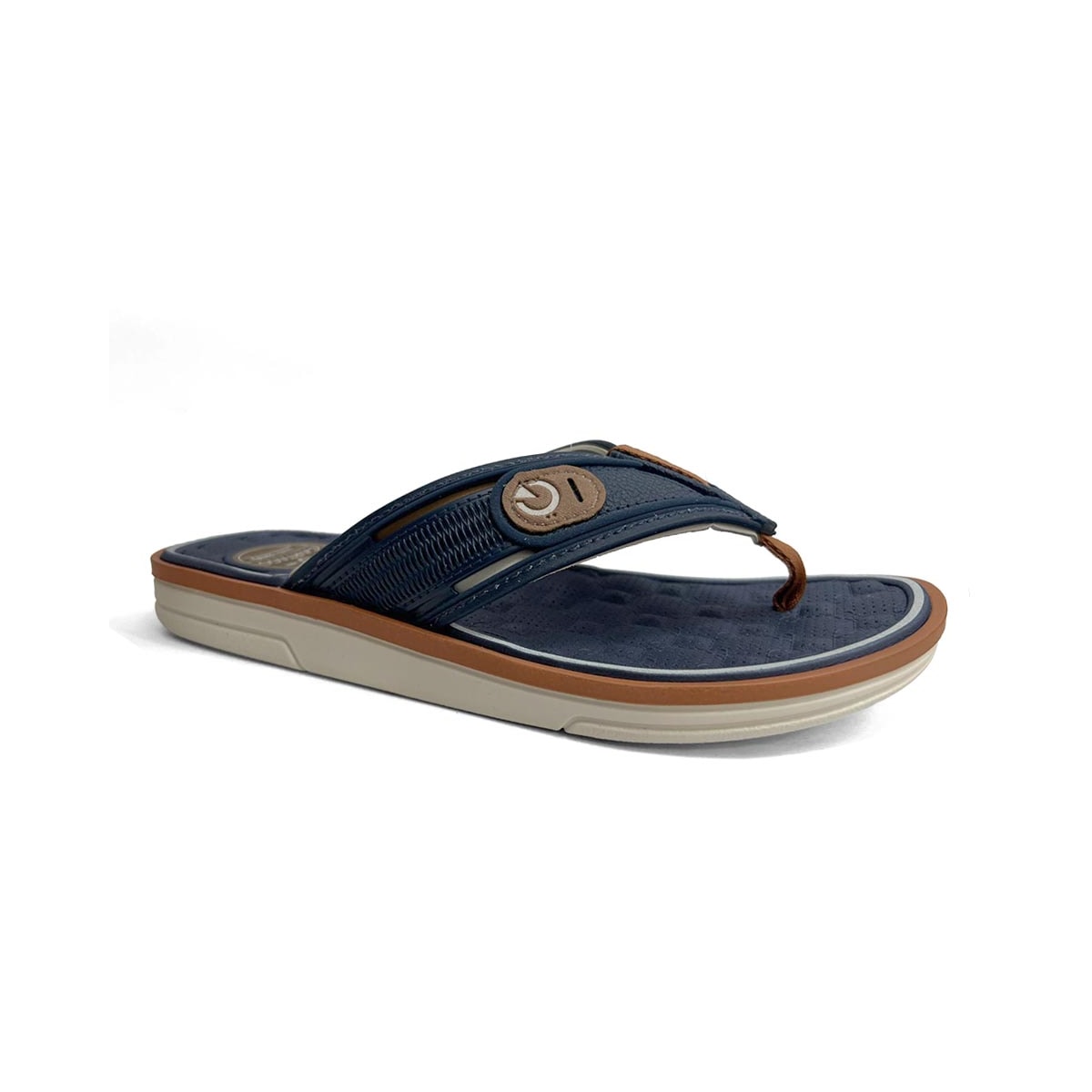 Chinelo Cartago Masculino De Dedo Lyon Iv 12531 Bege/Azul Chinelo Cartago Masculino De Dedo Lyon Iv 12531 Bege/Azul