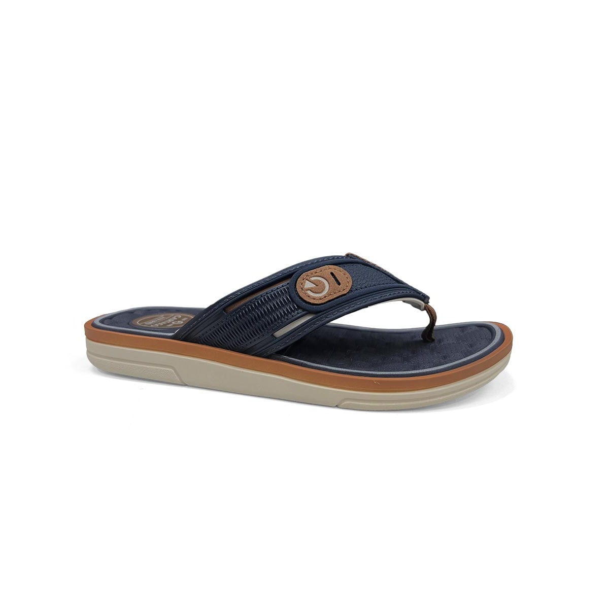 Chinelo Cartago Masculino De Dedo Lyon IV 12531 Bege/Azul Chinelo Cartago Masculino De Dedo Lyon IV 12531 Bege/Azul