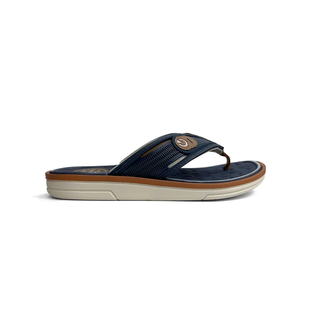 Chinelo Cartago Masculino De Dedo Lyon Iv 12531 Bege/Azul Chinelo Cartago Masculino De Dedo Lyon Iv 12531 Bege/Azul