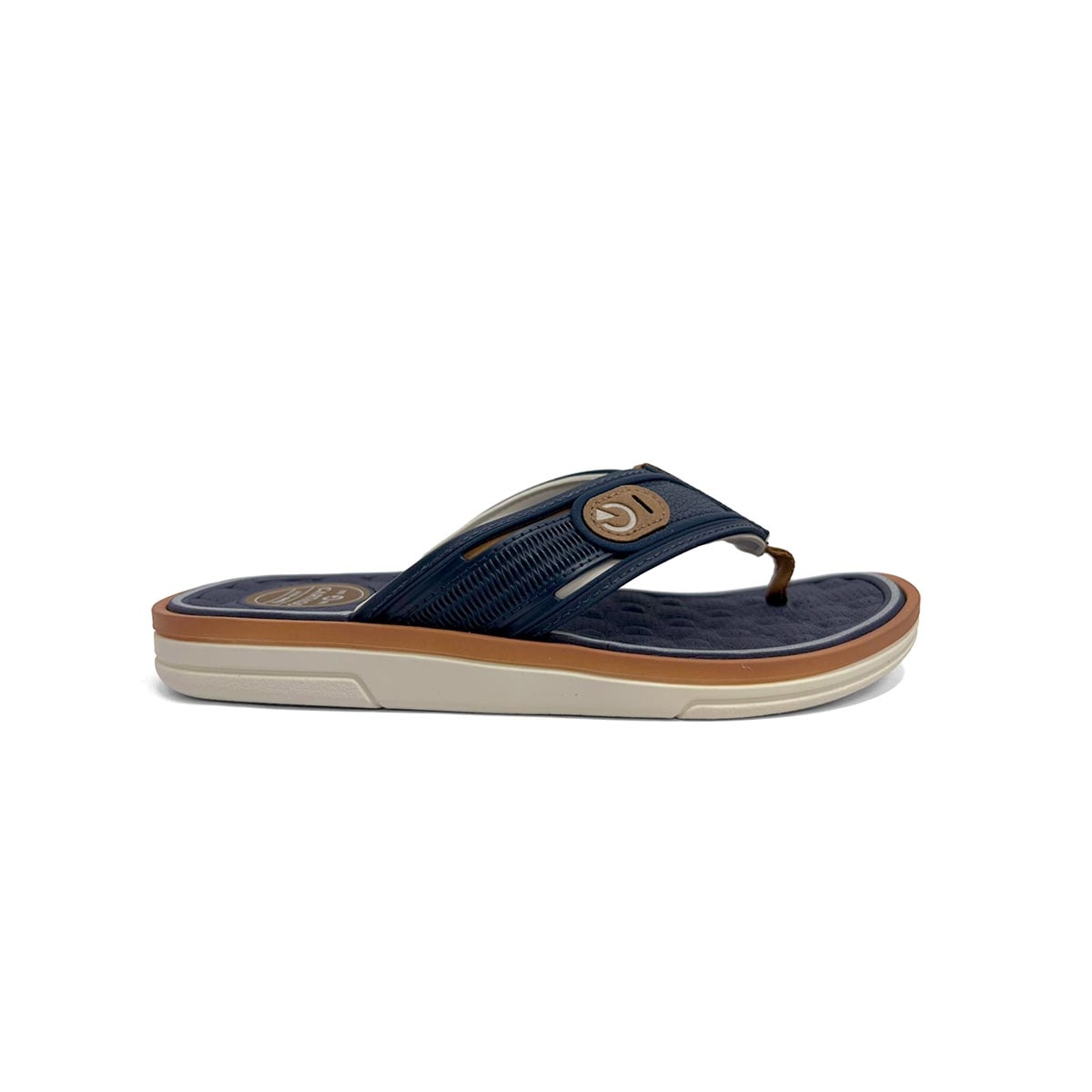 Chinelo Cartago Masculino De Dedo Lyon IV 12531 Bege/Azul Chinelo Cartago Masculino De Dedo Lyon IV 12531 Bege/Azul