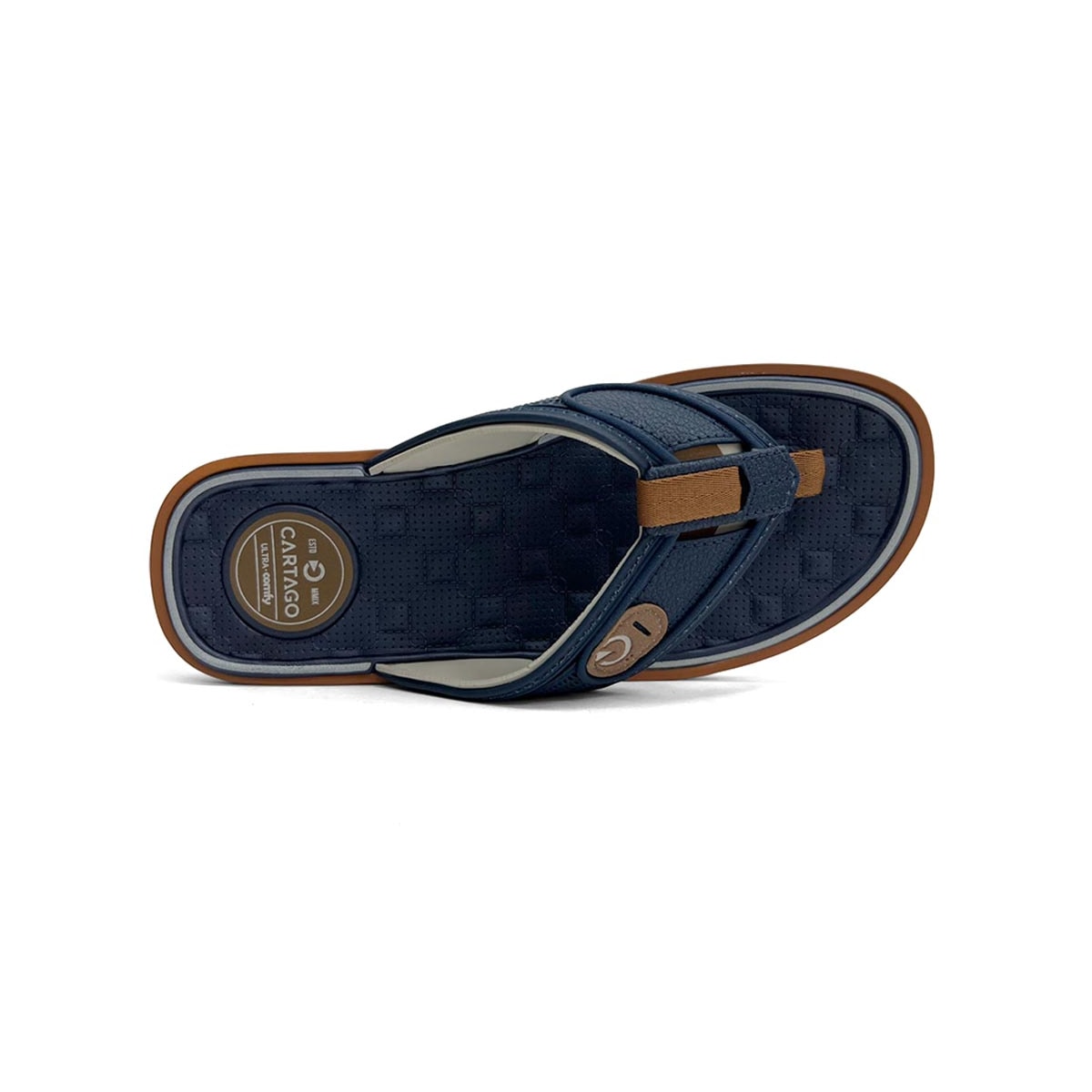 Chinelo Cartago Masculino De Dedo Lyon Iv 12531 Bege/Azul