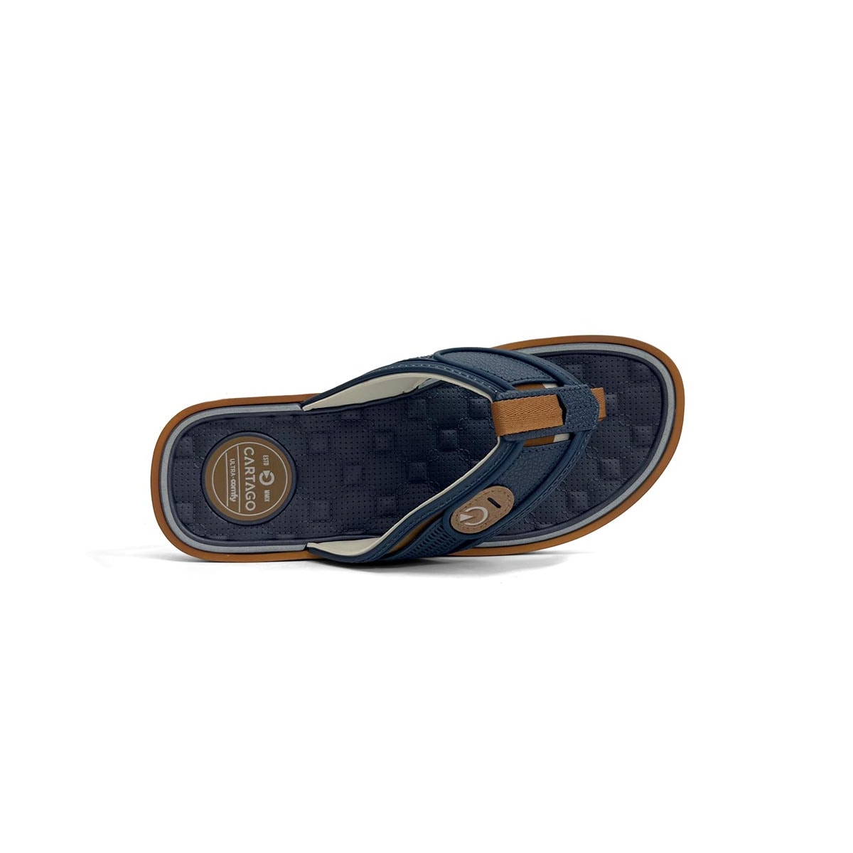 Chinelo Cartago Masculino De Dedo Lyon IV 12531 Bege/Azul Chinelo Cartago Masculino De Dedo Lyon IV 12531 Bege/Azul