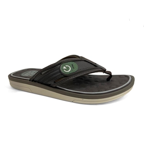 Chinelo Cartago Masculino De Dedo Lyon Iv 12531 Bege/Marrom