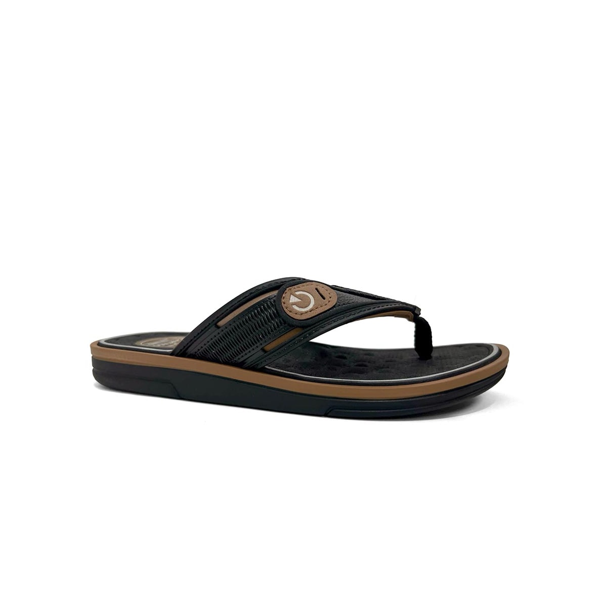 Chinelo Cartago Masculino De Dedo Lyon IV 12531 Preto/Castor