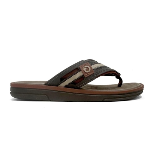 Detalhe - Chinelo Cartago Masculino Dedo Lyon Iii 12399 Marrom