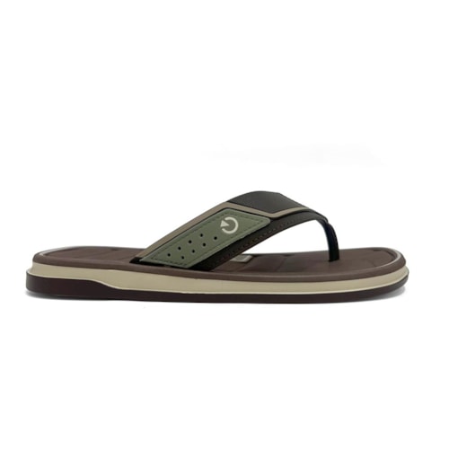 Detalhe - Chinelo Cartago Masculino Dedo Malaga Sport 12639 Bege
