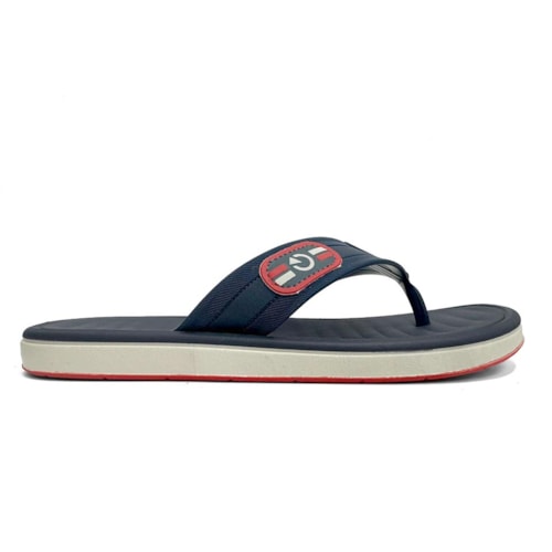 Detalhe - Chinelo Cartago Masculino Dedo Paris Ii 12214 Cinza/Azul/Laranja