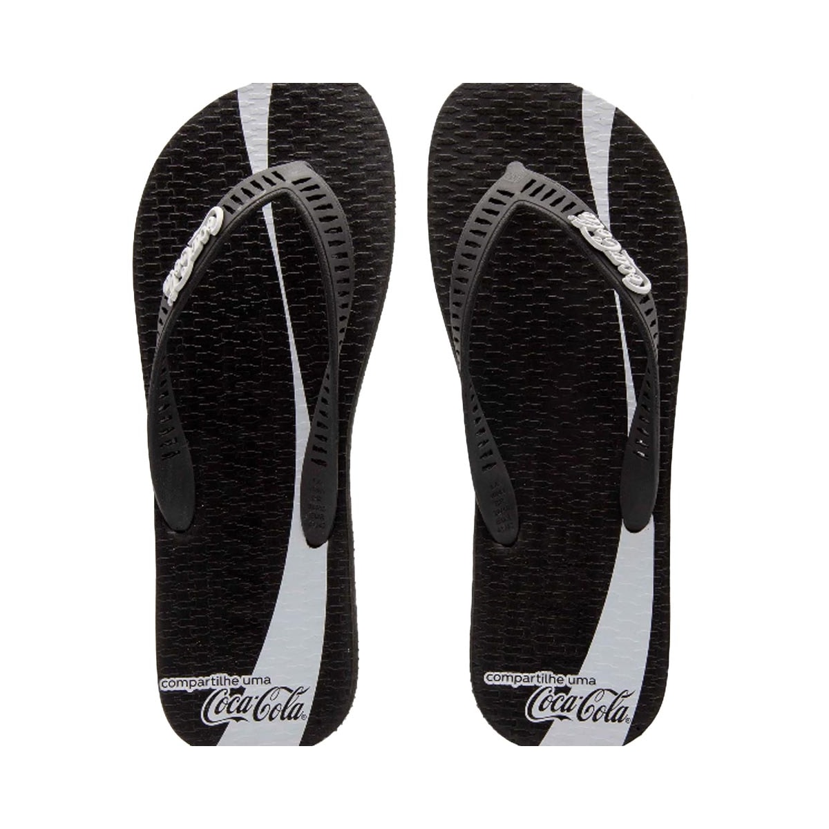 Chinelo Coca Cola Masculino Share A Coke Preto/Branco Chinelo Coca Cola Masculino Share A Coke Preto/Branco