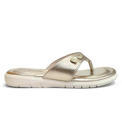 Detalhe - Chinelo Comfortflex De Dedo 24-68401 Ouro