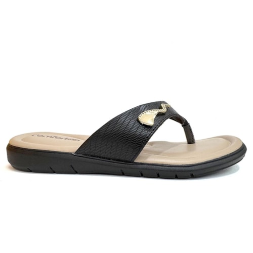 Detalhe - Chinelo Comfortflex De Dedo 24-68401 Preto