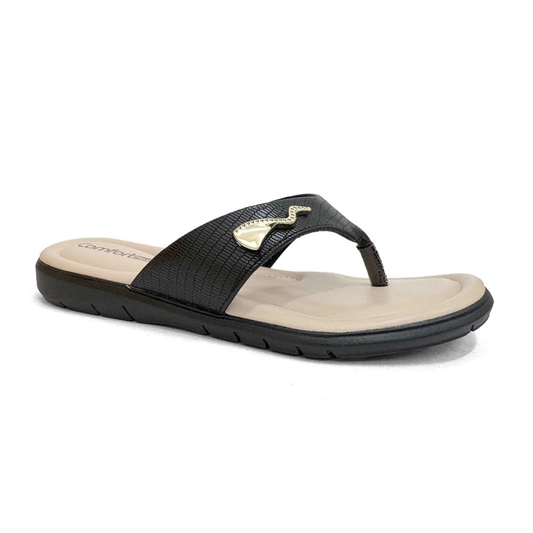 Chinelo Comfortflex De Dedo 24-68401 Preto Chinelo Comfortflex De Dedo 24-68401 Preto