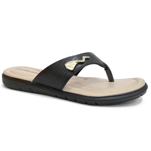 Chinelo Comfortflex De Dedo 24-68401 Preto