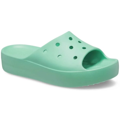 Chinelo Crocs Classic Platform Slide 208180 Jade Stone