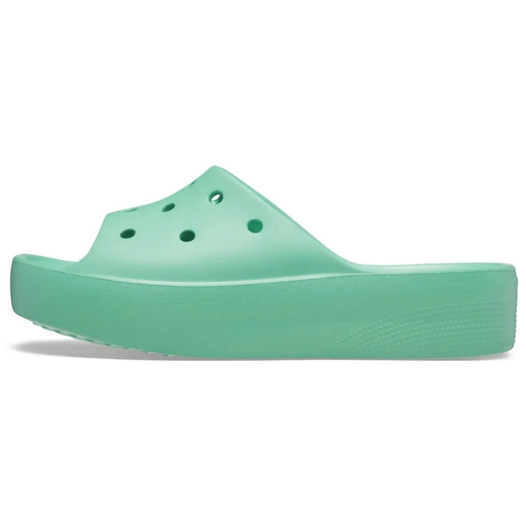 Chinelo Crocs Classic Platform Slide 208180 Jade Stone