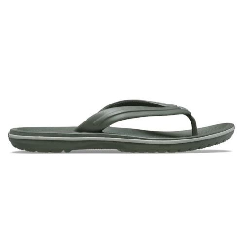 Detalhe - Chinelo Crocs Crocband Flip Army 11033 Olive