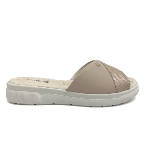 Chinelo De Couro Comfortflex 24-44321 Nude