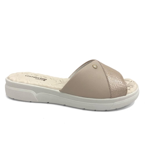 Chinelo De Couro Comfortflex 24-44321 Nude