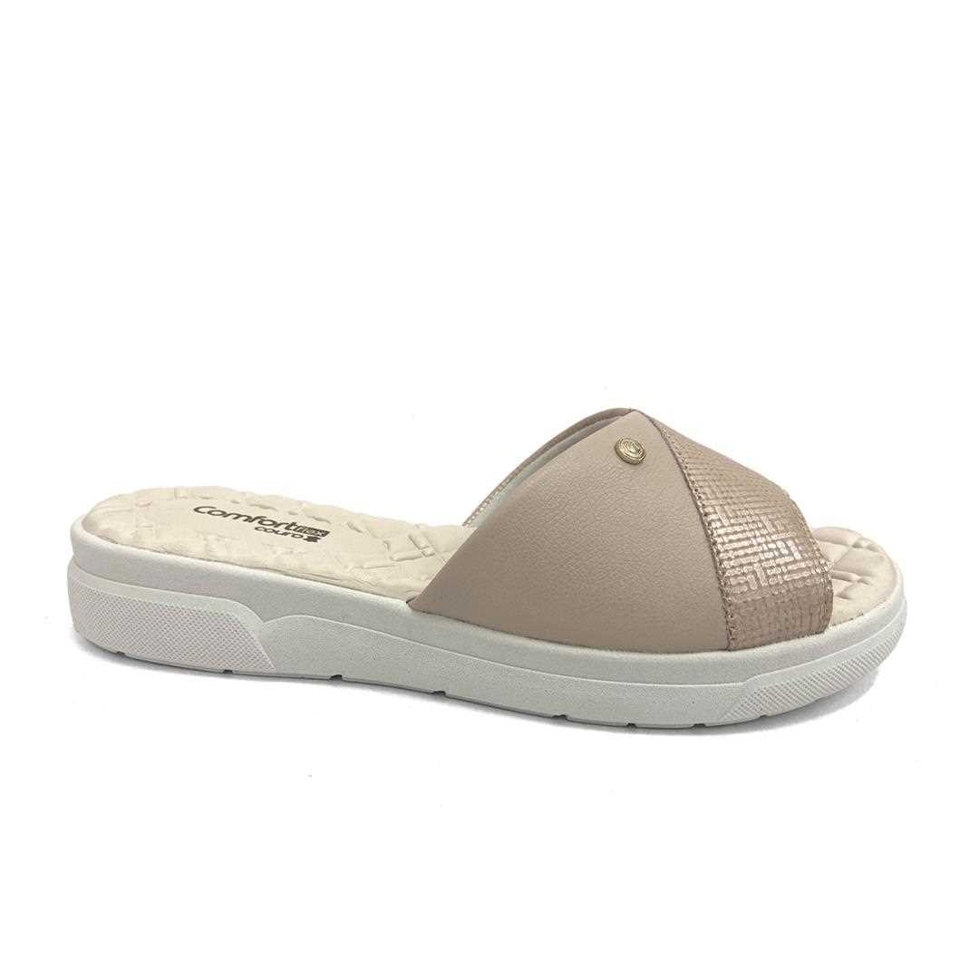 Chinelo De Couro Comfortflex 24-44321 Nude