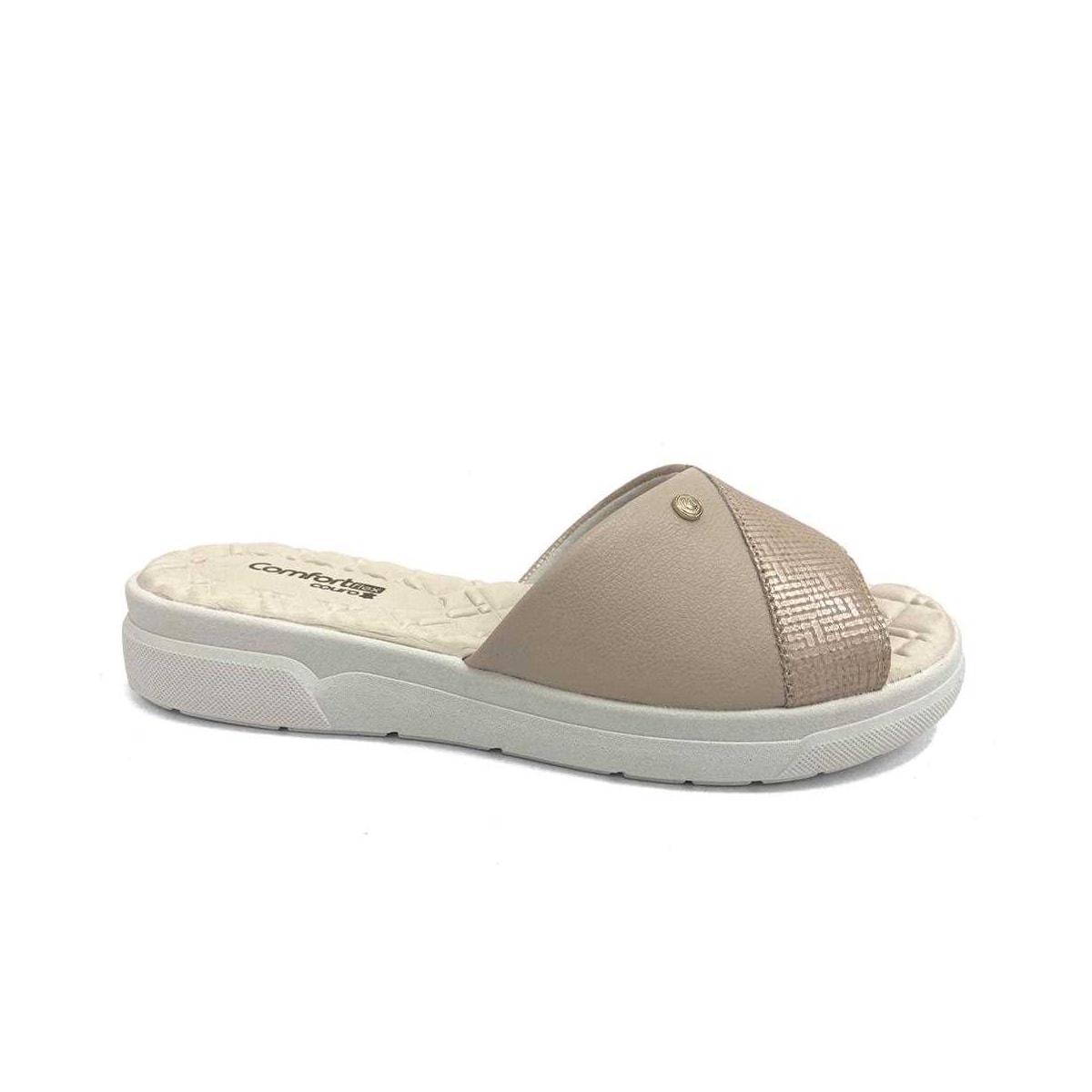 Chinelo De Couro Comfortflex 24-44321 Nude Chinelo De Couro Comfortflex 24-44321 Nude