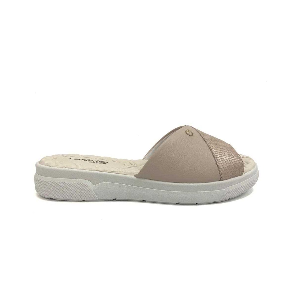 Chinelo De Couro Comfortflex 24-44321 Nude Chinelo De Couro Comfortflex 24-44321 Nude