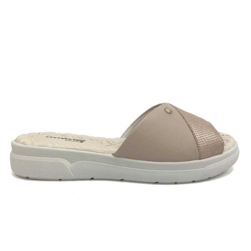 Detalhe - Chinelo De Couro Comfortflex 24-44321 Nude
