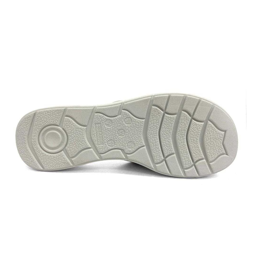 Chinelo De Couro Comfortflex 24-44321 Off White/Coral