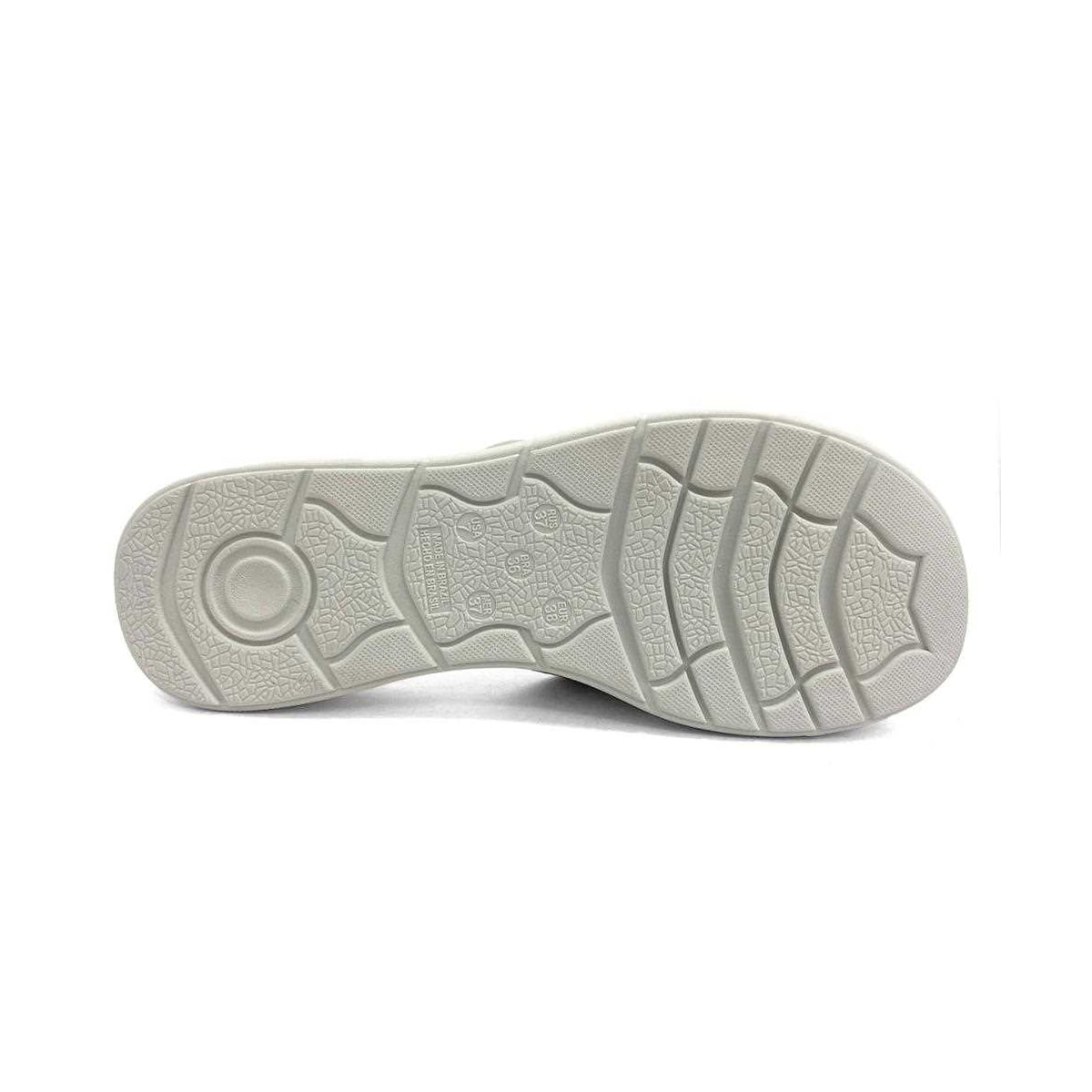 Chinelo De Couro Comfortflex 24-44321 Off White/Coral Chinelo De Couro Comfortflex 24-44321 Off White/Coral