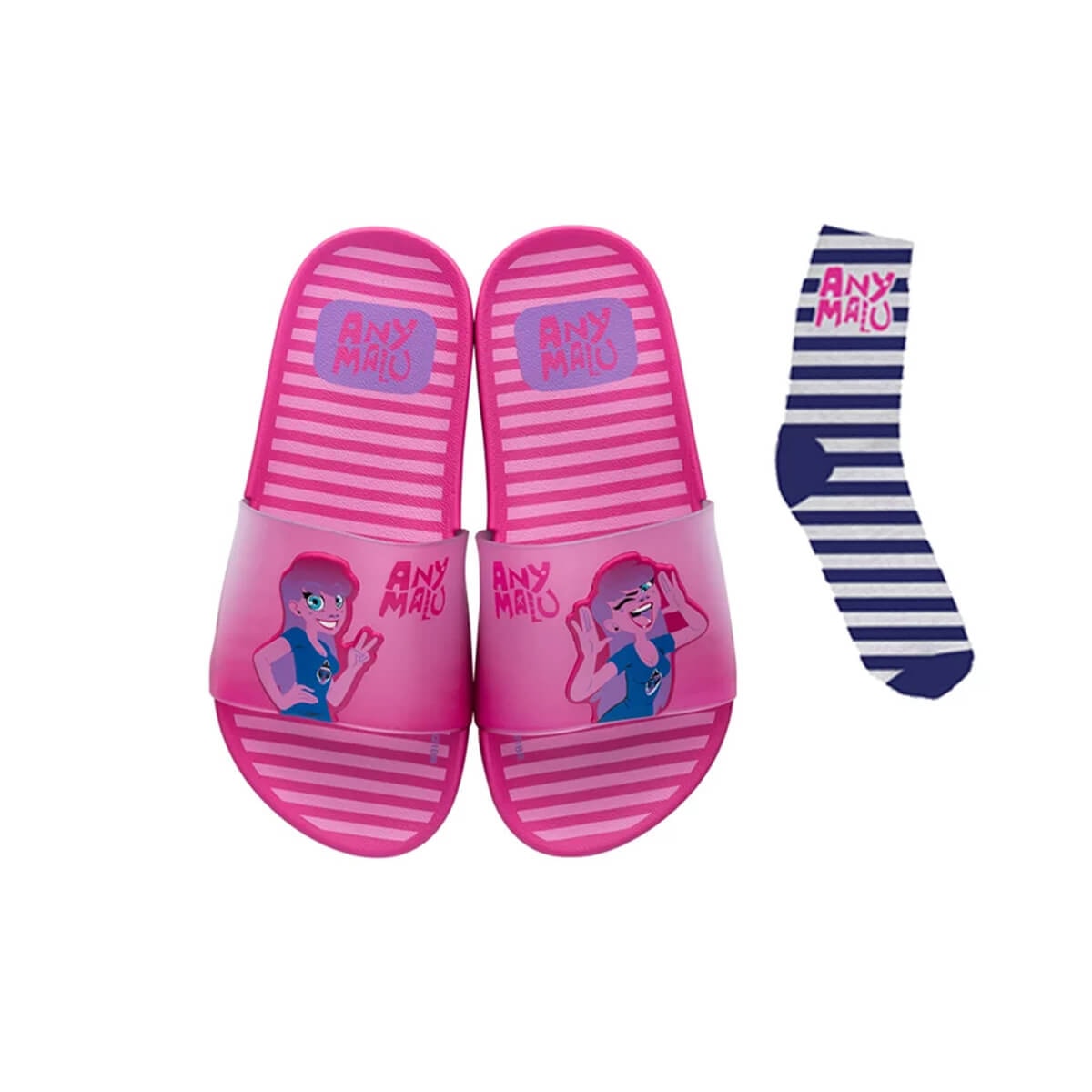 Chinelo Grendene Any Malu Pink Fun Menina 22563 Rosa/Vidro Chinelo Grendene Any Malu Pink Fun Menina 22563 Rosa/Vidro